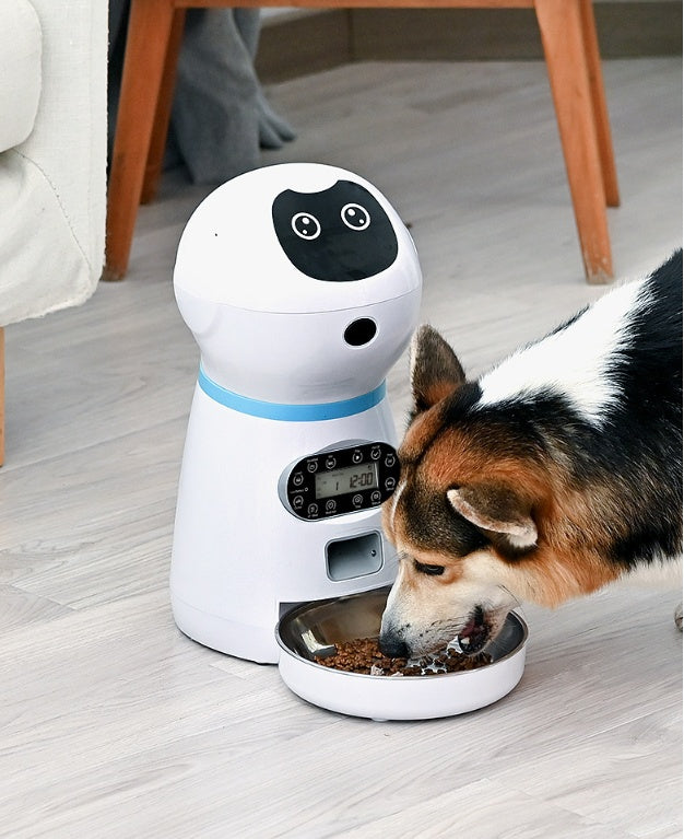 Smart Robot Automatic Pet Feeder – WiFi Enabled Timed Meal Dispenser with Voice Recorder & HD Audio PawVault