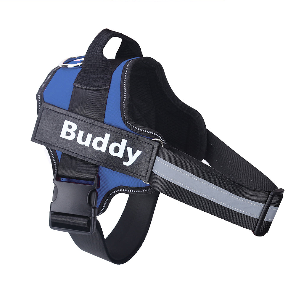 Custom No-Pull Dog Harness – Personalized Name & Phone Number Reflective Safety Vest PawVault
