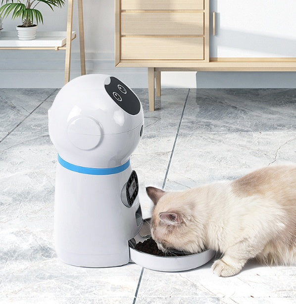 Smart Robot Automatic Pet Feeder – WiFi Enabled Timed Meal Dispenser with Voice Recorder & HD Audio PawVault