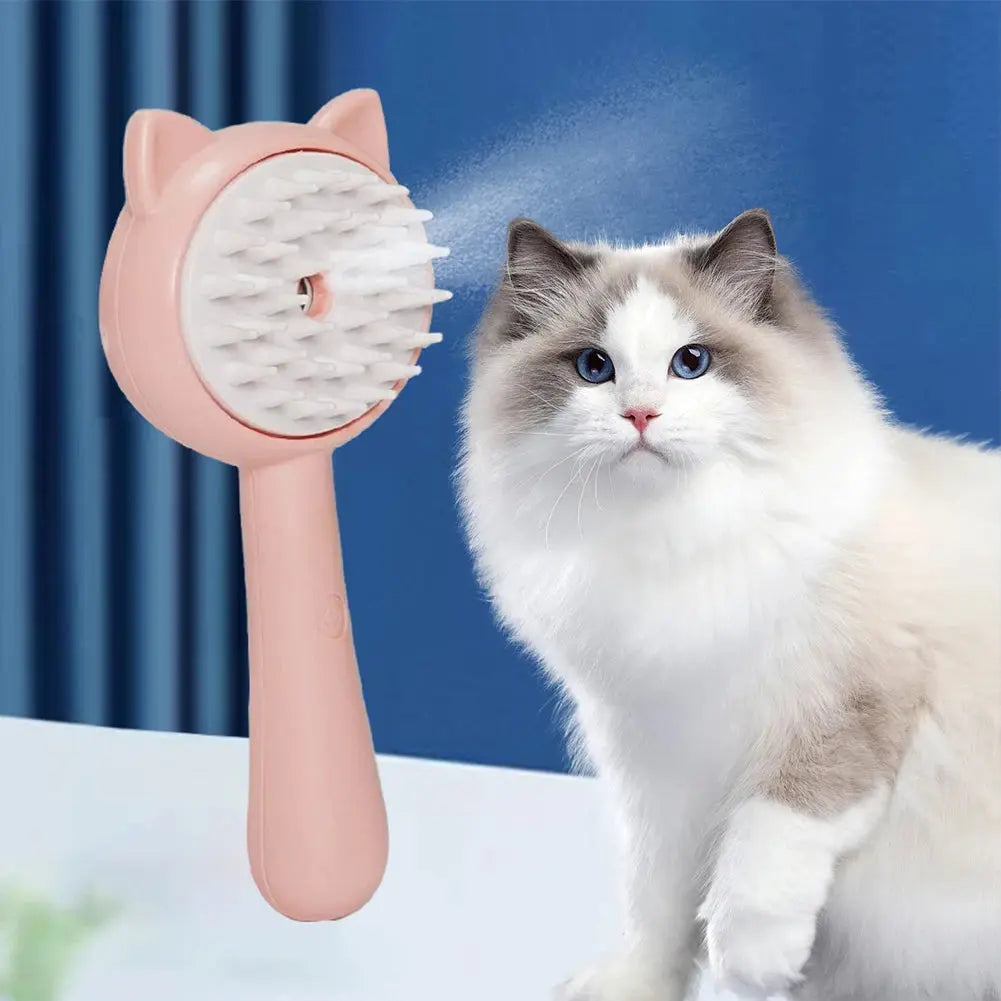 SteamGroom™ 3-in-1 Mist Grooming Brush – The Ultimate Deshedding & Massage Tool PawVault